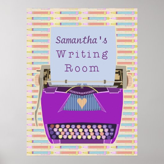 Schreibmaschinenautoren - Personalisierter Schreib Poster (Vorne)