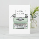 Schreibmaschinenbuch zum Thema Hochzeit Save The Date (Stehend Vorderseite)