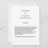 Schreibmaschinenbuch zum Thema Hochzeit Save The Date (Rückseite)