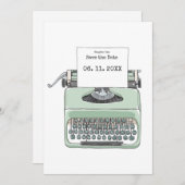 Schreibmaschinenbuch zum Thema Hochzeit Save The Date (Vorne/Hinten)