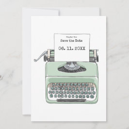 Schreibmaschinenbuch zum Thema Hochzeit Save The Date