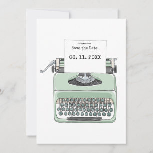 Schreibmaschinenbuch zum Thema Hochzeit Save The Date