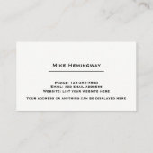 Schreibmaschinendesign für Schriftsteller und Jour Visitenkarte (Rückseite)