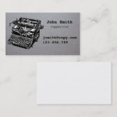 Schreibmaschinendesign stilvoll silber visitenkarte (Vorne/Hinten)