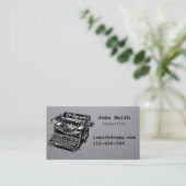 Schreibmaschinendesign stilvoll silber visitenkarte (Stehend Vorderseite)