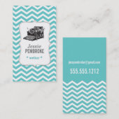 Schreibmaschinengeschäftskarte aquamarin visitenkarte (Vorne/Hinten)