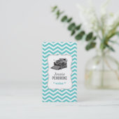 Schreibmaschinengeschäftskarte aquamarin visitenkarte (Stehend Vorderseite)