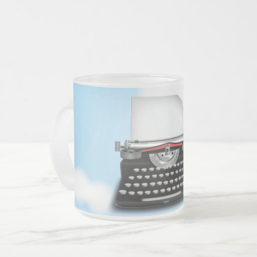 Schreibmaschinenhimmel Mattglastasse (Vorderseite Links)