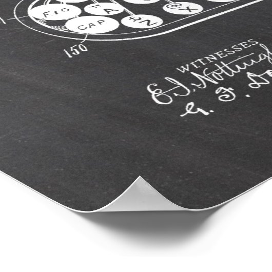 Schreibmaschinenpatent Poster (Ecke)