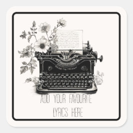 Schreibmaschinenpoets ttpd moderne Kunst neue ästh Quadratischer Aufkleber