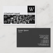 Schreibmaschinenschlüssel - Monogramm und Panel - Visitenkarte (Vorne/Hinten)