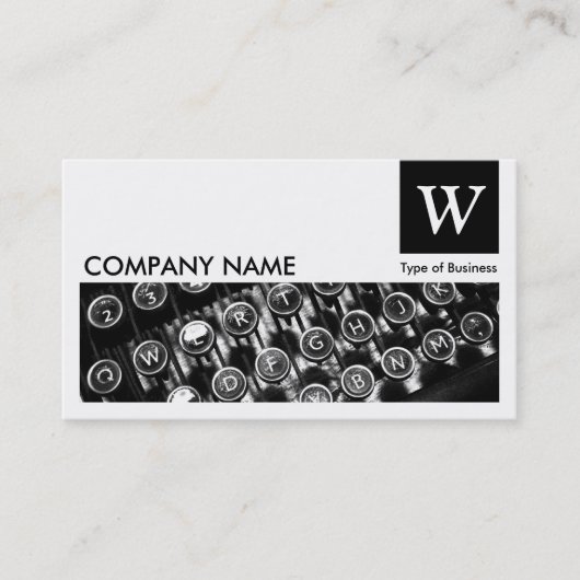 Schreibmaschinenschlüssel - Monogramm und Panel - Visitenkarte (Vorderseite)