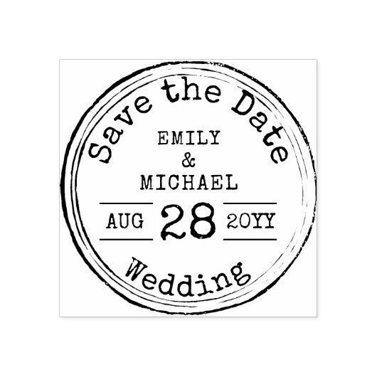 SchreibmaschinenSchriftart Save the Date Hochzeit Gummistempel (Prägung)