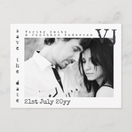 SchreibmaschinenSchriftart Save the Date Hochzeitf Ankündigungspostkarte