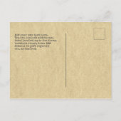 SchreibmaschinenSchriftart Save the Date Hochzeitf Ankündigungspostkarte (Rückseite)