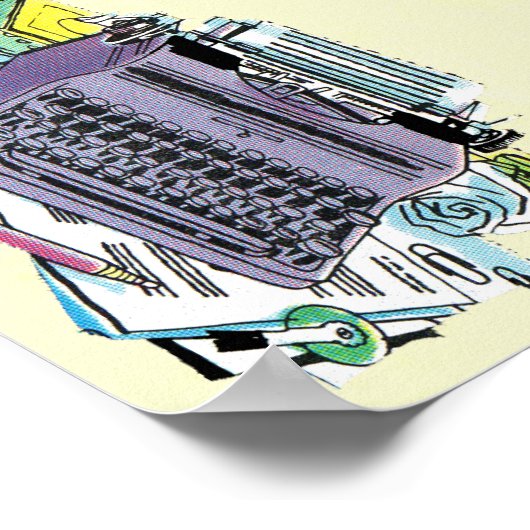 Schreibmaschinenstift für Vintage Schreibmaschine Poster (Ecke)