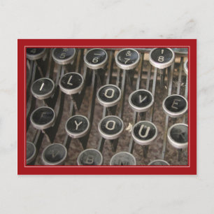 Schreibmaschinentasten "Ich liebe dich" Postkarte