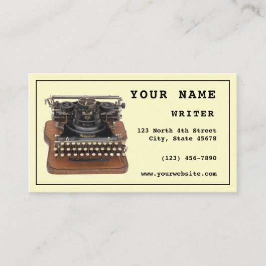 Schreibmaschinenvorlage Visitenkarte (Vorderseite)