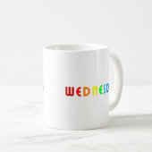 SchreibMittwoch in Regenbogenfarben Kaffeetasse (VorderseiteRechts)