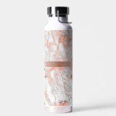 Schreibname/Blk Monogramm, Weiß- und Rose-Gold-Mar Trinkflasche (Links)