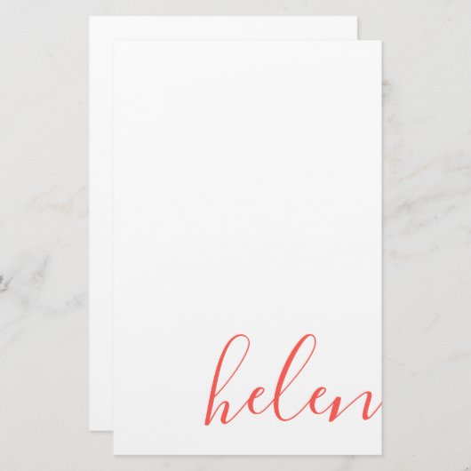 Schreibname Briefpapier (Vorne/Hinten)