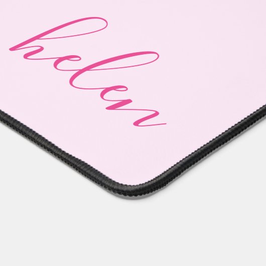 Schreibname Klassisches Rosa auf rosa Personalisie Schreibtischunterlage (Ecke)