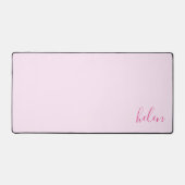 Schreibname Klassisches Rosa auf rosa Personalisie Schreibtischunterlage (Vorderseite)