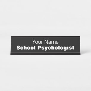Schreibnamensplatte des modernen Psychologen Schreibtischnamensplakette