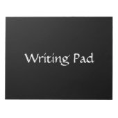 Schreibpad Schwarz Hintergrund Weißer Text Hinweis Notizblock (Vorderseite)