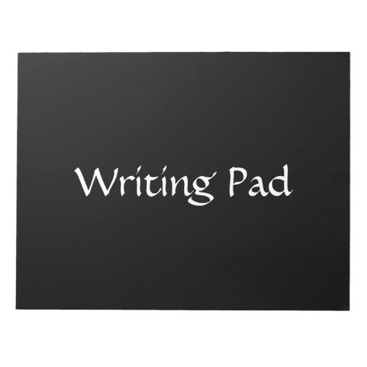 Schreibpad Schwarz Hintergrund Weißer Text Hinweis Notizblock (Vorderseite)