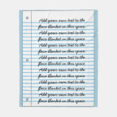 Schreibpapier aus Papier hinzufügen Fleecedecke (Vorderseite)