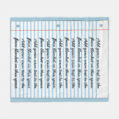 Schreibpapier aus Papier hinzufügen Fleecedecke (Vorderseite (Horizontal))