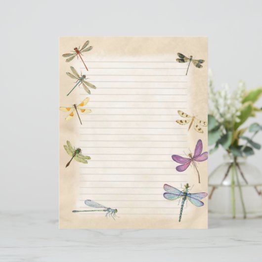 Schreibpapier für Libellen (Stehend Vorderseite)