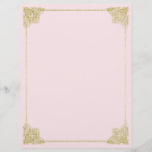 Schreibpapier, Gold und Rosa; Schreibpapier 8,5x11 (Vorderseite)