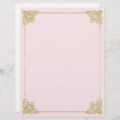 Schreibpapier, Gold und Rosa; Schreibpapier 8,5x11 (Vorne/Hinten)