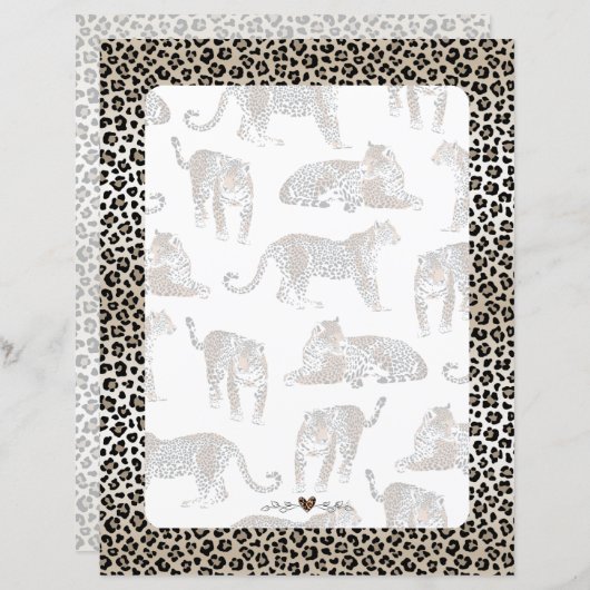 Schreibpapier, Leopard Print, (Vorne/Hinten)