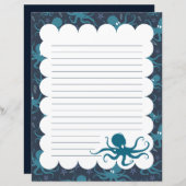 Schreibpapier mit Octopus (Vorne/Hinten)