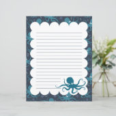 Schreibpapier mit Octopus (Stehend Vorderseite)