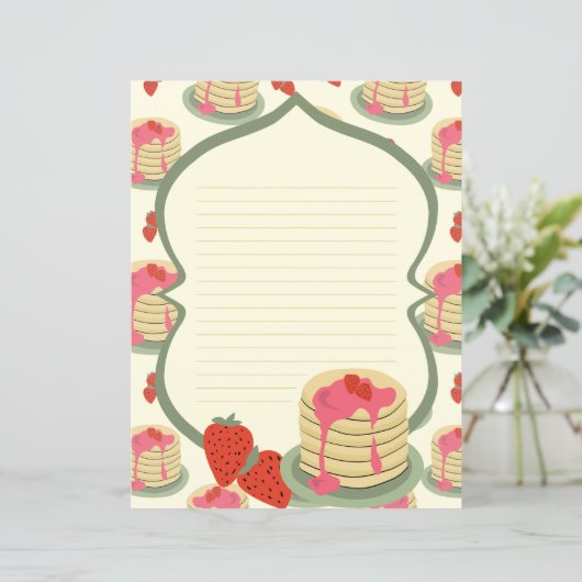 Schreibpapier mit Pancakes (Stehend Vorderseite)