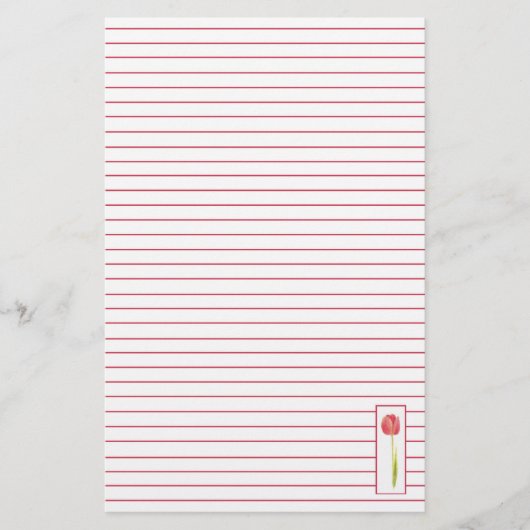 Schreibpapier mit rotem Tulip-Lined Briefpapier (Vorderseite)