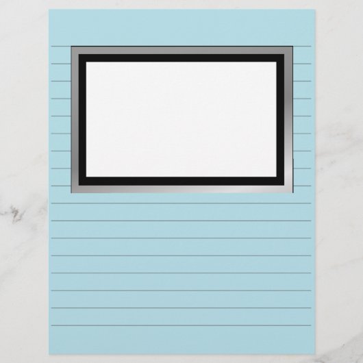 Schreibpapier mit Zeilen und Bildschachtel (Vorderseite)