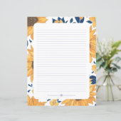 Schreibpapier - Sonnenblumen (Stehend Vorderseite)