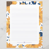 Schreibpapier - Sonnenblumen (Vorderseite)