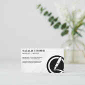 Schreibpen-Logo Visitenkarte (Stehend Vorderseite)