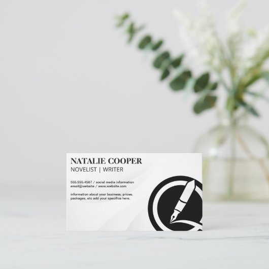 Schreibpen-Logo Visitenkarte (Stehend Vorderseite)