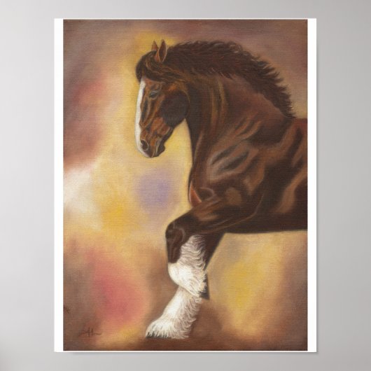 Schreibpferd 11"x14" poster (Vorne)