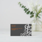 Schreibschrift/Editor dunkle Visitenkarte (Stehend Vorderseite)