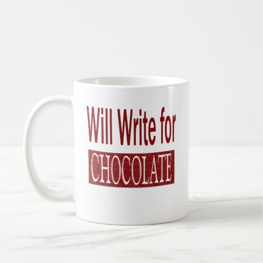 Schreibt für Schokoladen-Geschenk für Verfasser Kaffeetasse (Links)