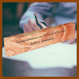 Schreibtisch, 10 Jahre Service Namensplakette