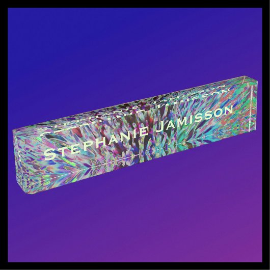 Schreibtisch, Abstrakt Retro Namensplakette